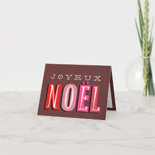 Cartes Pour Fêtes Annuelles Joyeux Noel funky rose rouge chic Noël vacances