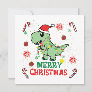 Cartes Pour Fêtes Annuelles Joyeux Noël Funny Père Noël Dinosaur