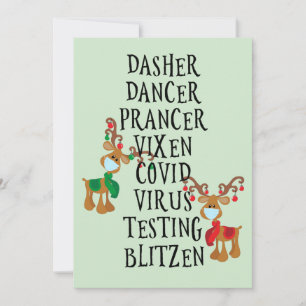 Cartes Pour Fêtes Annuelles Joyeux Noël Funny Reindeer Names 2020