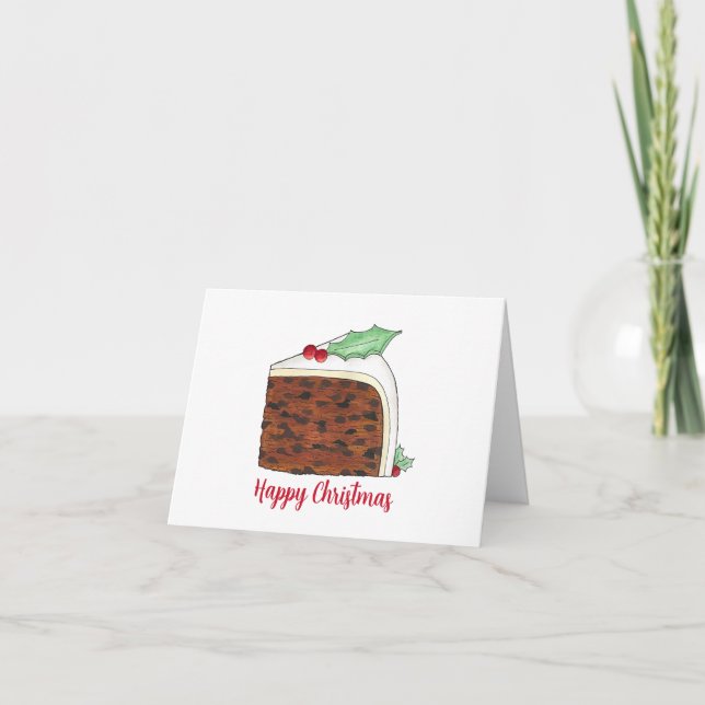 Cartes Pour Fêtes Annuelles Joyeux Noël Gâteau de Noël britannique fait maison (Devant)