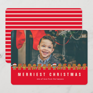 Cartes Pour Fêtes Annuelles Joyeux Noël Gâteau de Noël Rayure Rouge Blanc