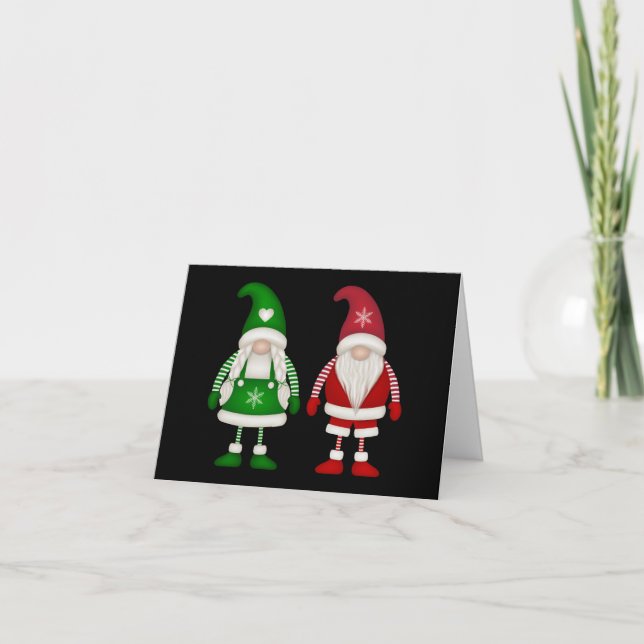 Cartes Pour Fêtes Annuelles JOYEUX NOËL | Gnomes flocon de neige de fêtes joye (Devant)