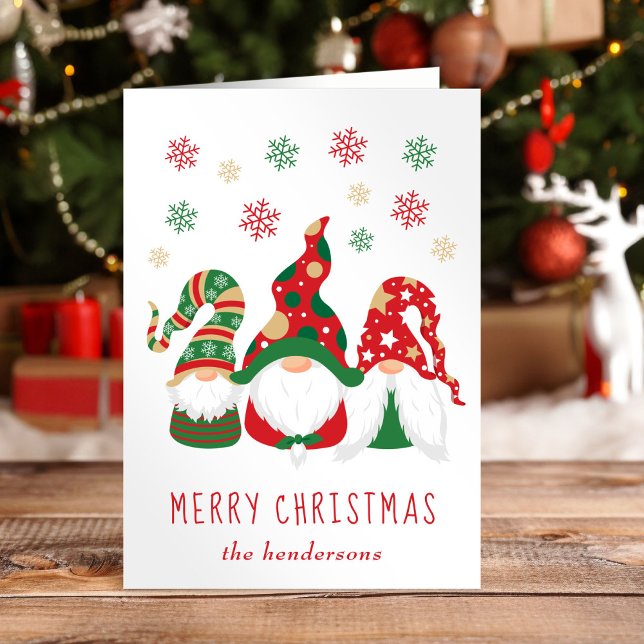 Cartes Pour Fêtes Annuelles Joyeux Noël Gnomes Photo (Créateur téléchargé)