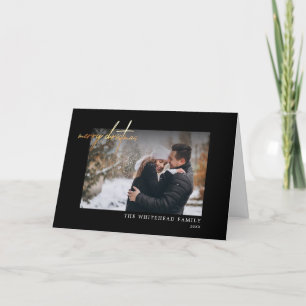 Cartes Pour Fêtes Annuelles Joyeux Noël Gold Black Mini Card