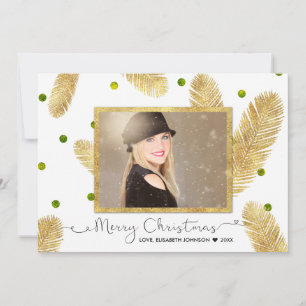 Cartes Pour Fêtes Annuelles Joyeux Noël Gold Parties scintillant Script - Cart