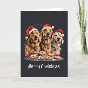 Cartes Pour Fêtes Annuelles Joyeux Noël Golden Retriever Chiens Baking