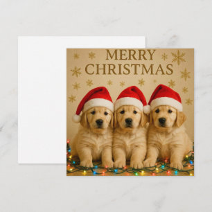 Cartes Pour Fêtes Annuelles Joyeux Noël Golden Retriever Christmas Card.