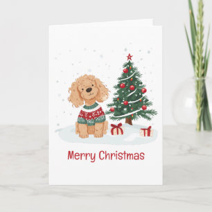 Cartes Pour Fêtes Annuelles Joyeux Noël Goldendoodle Chien
