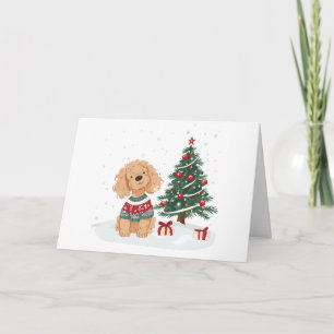 Cartes Pour Fêtes Annuelles Joyeux Noël Goldendoodle Chien