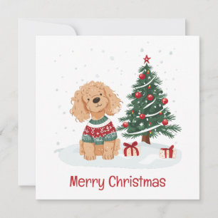 Cartes Pour Fêtes Annuelles Joyeux Noël Goldendoodle Chien