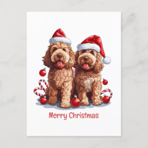 Cartes Pour Fêtes Annuelles Joyeux Noël Goldendoodle Chiens