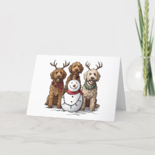 Cartes Pour Fêtes Annuelles Joyeux Noël Goldendoodle Chiens