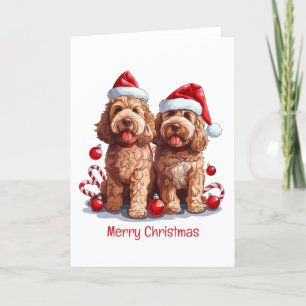 Cartes Pour Fêtes Annuelles Joyeux Noël Goldendoodle Chiens
