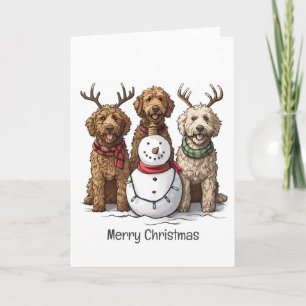 Cartes Pour Fêtes Annuelles Joyeux Noël Goldendoodle Chiens