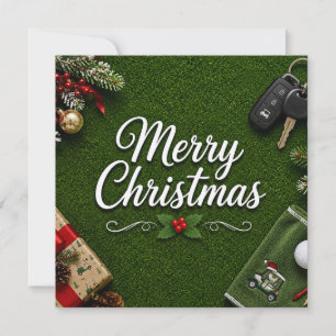 Cartes Pour Fêtes Annuelles Joyeux Noël Golf sur Green de Putting Vacances