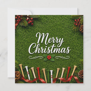 Cartes Pour Fêtes Annuelles Joyeux Noël Golf sur Green de Putting Vacances 