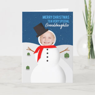Cartes Pour Fêtes Annuelles Joyeux Noël grand-fille Snowman