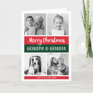 Cartes Pour Fêtes Annuelles Joyeux Noël grand-mère et grand-père Grille phot
