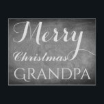 Cartes Pour Fêtes Annuelles Joyeux Noël grand-père Chalkboard Typographie<br><div class="desc">Joyeux Grand-père de Noël,  vous pouvez changer le texte "Grand-père",  Écriture manuscrite Chalks Chalkboard Blackboard Black and White Holidays Season Custom Happy Holidays Carte de Noël,  vous pouvez également facilement ajouter le nom et l'adresse du destinataire,  si vous préférez ajouter ceci à la maison juste supprimer l'exemple de texte.</div>