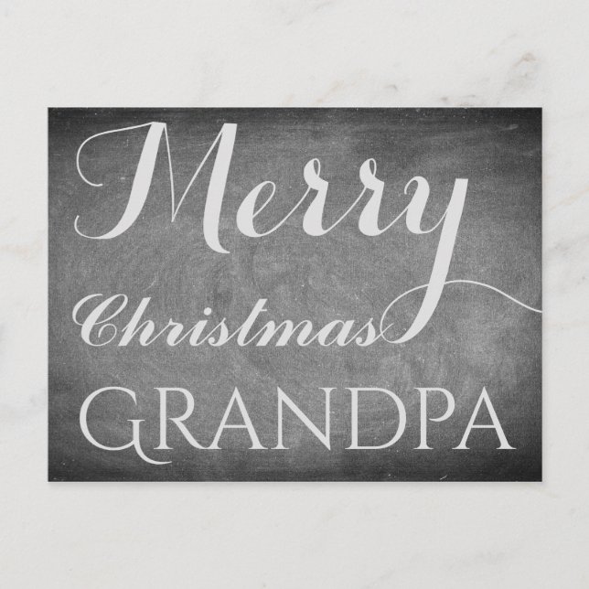 Cartes Pour Fêtes Annuelles Joyeux Noël grand-père Chalkboard Typographie (Devant)