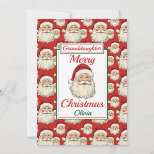 Cartes Pour Fêtes Annuelles Joyeux Noël Grandgirl Père Noël Flat