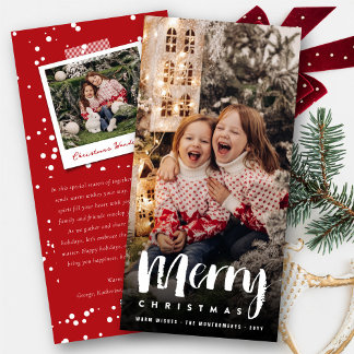 Cartes Pour Fêtes Annuelles Joyeux Noël Gras Bracelet Script Photo moderne