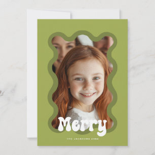 Cartes Pour Fêtes Annuelles Joyeux Noël Green Scallop Conception de vacances
