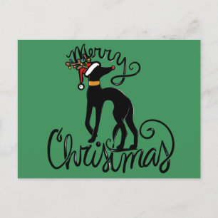Cartes Pour Fêtes Annuelles Joyeux Noël Greyhound Reindeer