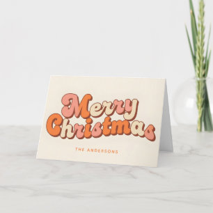 Cartes Pour Fêtes Annuelles Joyeux Noël Groovy Bold Script