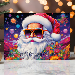 Cartes Pour Fêtes Annuelles Joyeux Noël Groovy Psychedelique