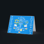 Cartes Pour Fêtes Annuelles Joyeux Noël Hanoukka<br><div class="desc">Heureux Hanoukka ! Fêtez Hanoukka cette année avec un design de vacances magnifique. Arrière - plan bleu marine avec Menorah blanche et autres objets Hanoukka.</div>