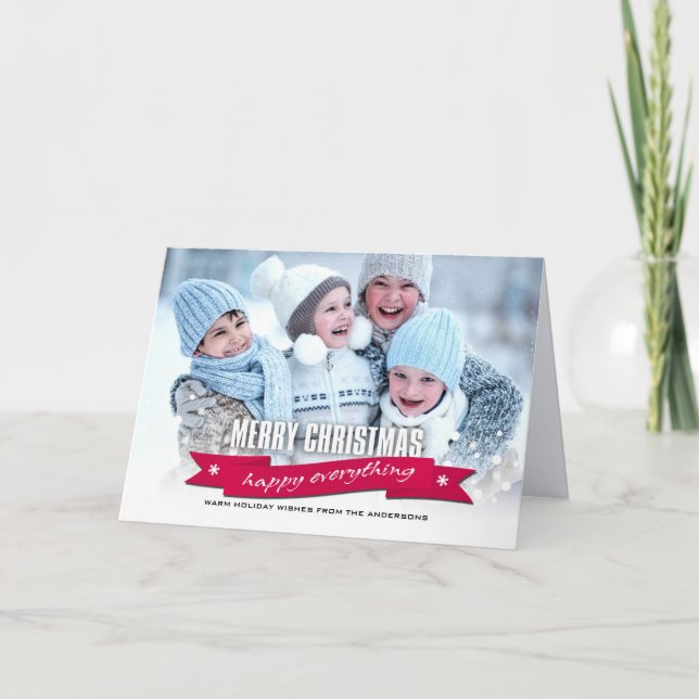 Cartes Pour Fêtes Annuelles Joyeux Noël. Happy Everything Photo personnalisée (Devant)