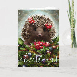 Cartes Pour Fêtes Annuelles Joyeux Noël Hérisson Mignon