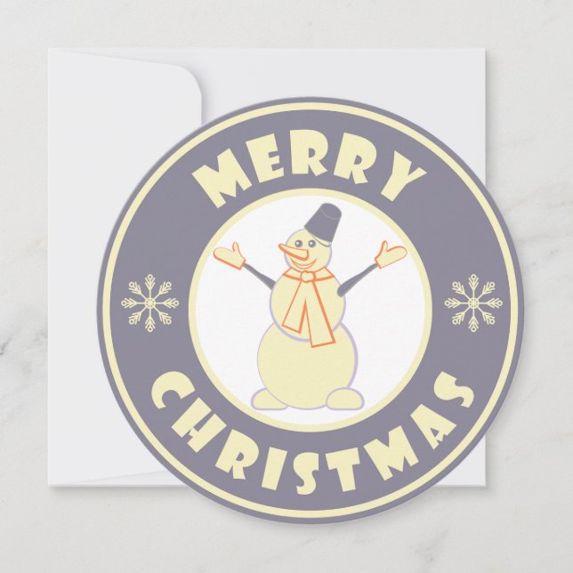 Cartes Pour Fêtes Annuelles Joyeux Noël heureux bonhomme de neige célèbre styl (Devant)