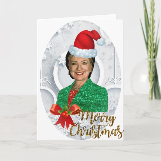 Cartes Pour Fêtes Annuelles joyeux Noël Hillary clinton (Devant)