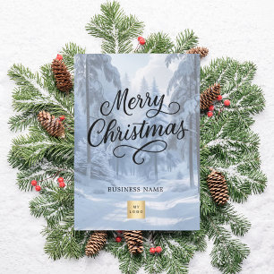Cartes Pour Fêtes Annuelles Joyeux Noël hiver neige entreprise logo