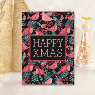 Cartes Pour Fêtes Annuelles Joyeux Noël hiver Red Bird Berries