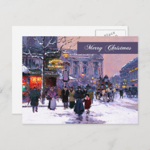Cartes Pour Fêtes Annuelles Joyeux Noël. Hiver Scène parisienne