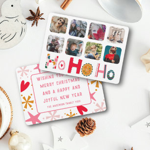 Cartes Pour Fêtes Annuelles Joyeux Noël Ho Ho Ho 8 photos Coloré