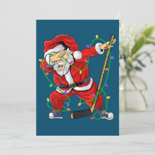 Cartes Pour Fêtes Annuelles Joyeux Noël Hockey sur glace Dabbing Santa Claus