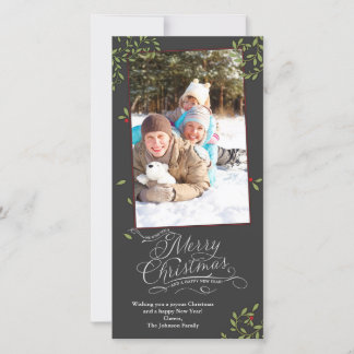 Cartes Pour Fêtes Annuelles Joyeux Noël Holly