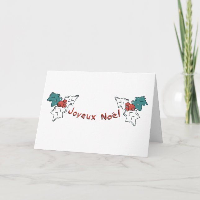 Cartes Pour Fêtes Annuelles Joyeux Noel Holly (Devant)