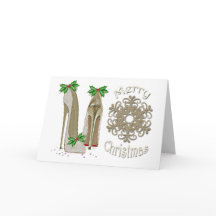 Joyeux Noël Holly Stiletto Salutation