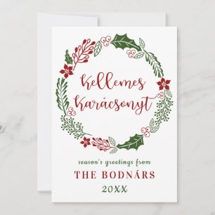 Cartes Pour Fêtes Annuelles Joyeux Noël hongrois, personnalisé