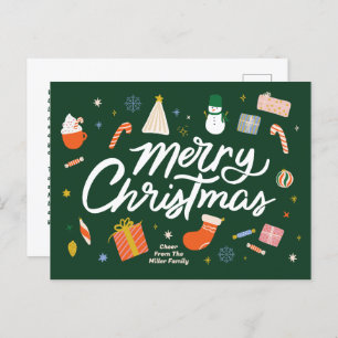 Cartes Pour Fêtes Annuelles Joyeux Noël Icônes d'hiver Illustré