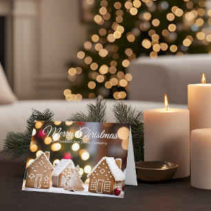 Cartes Pour Fêtes Annuelles Joyeux Noël Immobilier Maison en pain d'épices