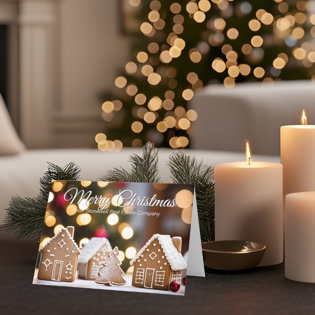 Cartes Pour Fêtes Annuelles Joyeux Noël Immobilier Maison en pain d'épices (Créateur téléchargé)