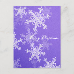 Cartes Pour Fêtes Annuelles Joyeux Noël Indigo White Snowflakes Minimaliste