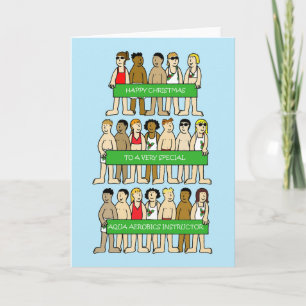 Cartes Pour Fêtes Annuelles Joyeux Noël instructeur d'aérobic aquatique
