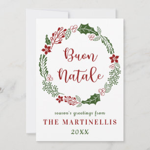 Cartes Pour Fêtes Annuelles Joyeux Noël italien, personnalisé